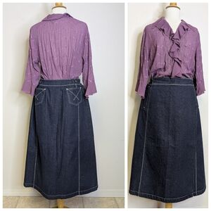 💚True Wrap Skirt by "The Barn" Adjustable mid Calf 16.5" Waist At Largest